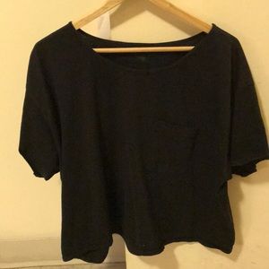 American Apparel Black Pocket Crop Tee